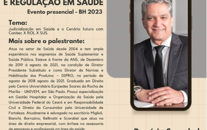 Rogério Scarabel no 5º Fórum de Auditoria e Regulação em Saúde EJ – Belo Horizonte 2023