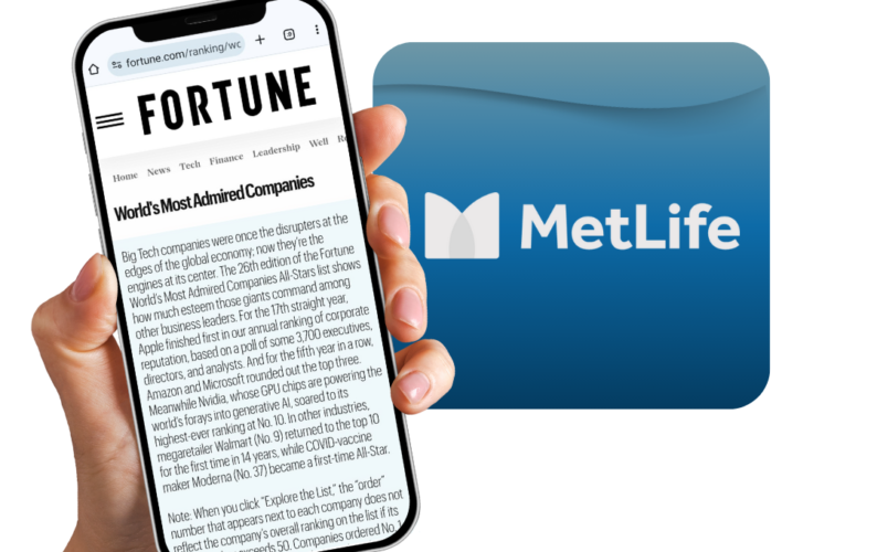 MetLife é eleita uma das “Empresas Mais Admiradas do Mundo”